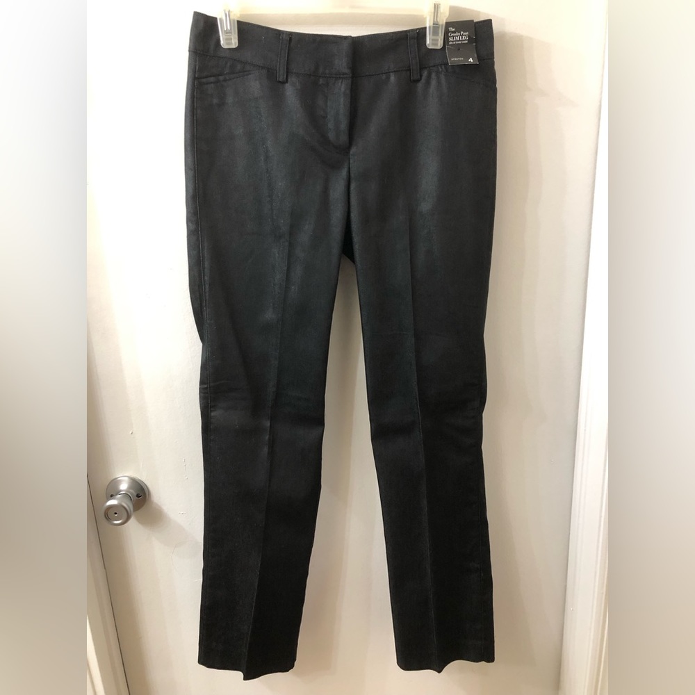 New York & Company Dark Gray Slim Leg Crossbody Dress Pants